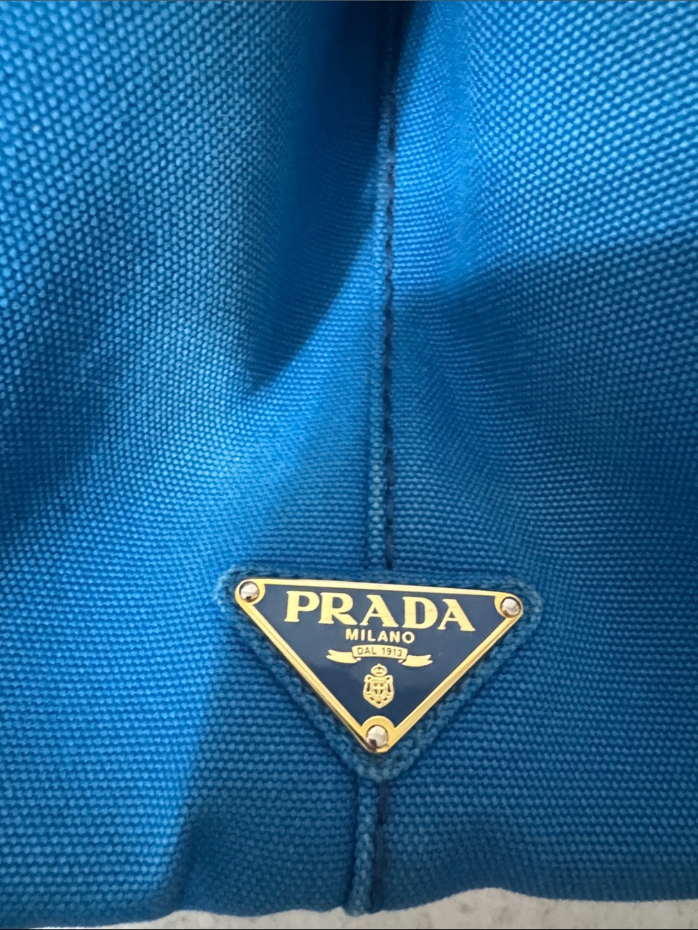 Prada canapa Blue Canvas Tote with authenticity card and unbranded strap - Picture 7 of 15
